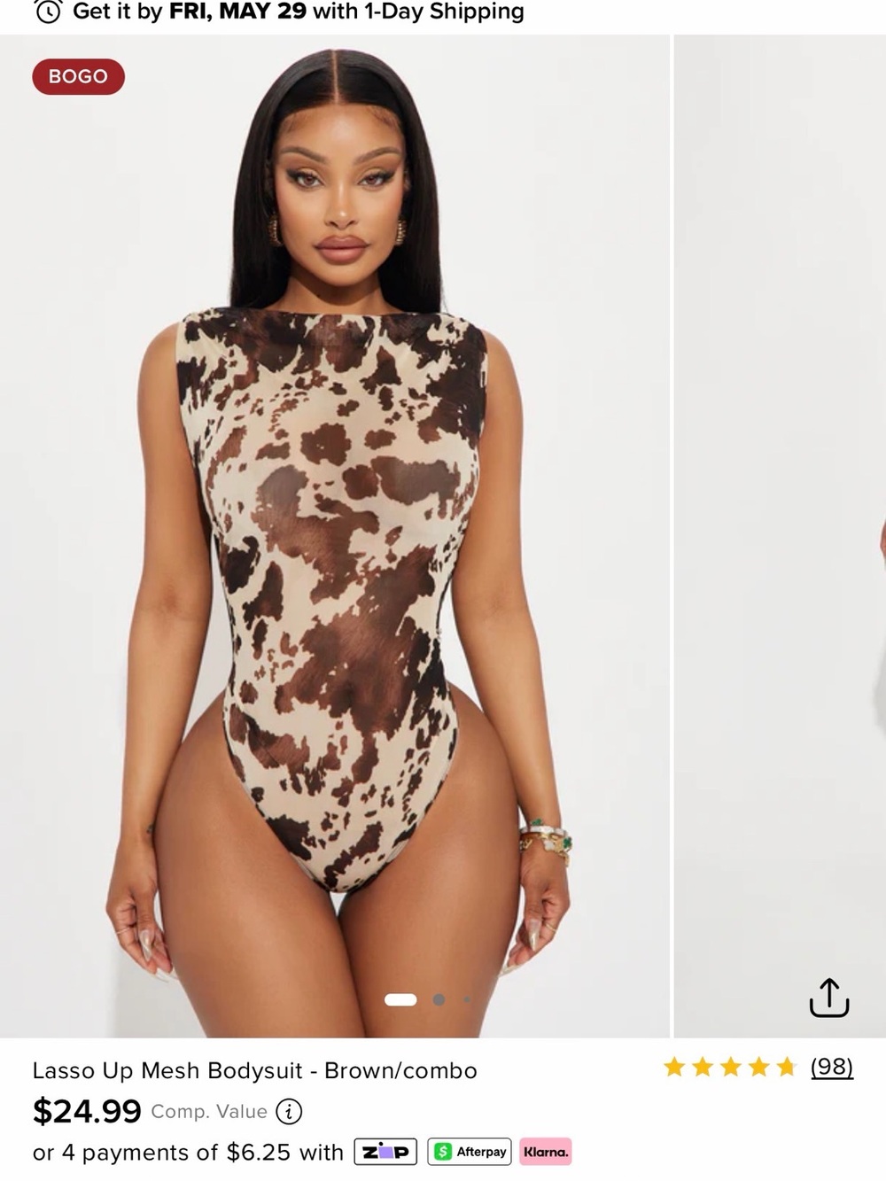 Fashion Nova Lasso Up Mesh Bodysuit